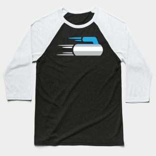 Curling Stone T-Shirt | Blue Handled Rock Baseball T-Shirt